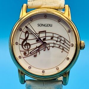 SONGDU D-9208L Women’s Fashion Quartz Wristwatch Musical Motif MOP Dial Working